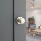 Kwikset Cove Interior Passage Door Knob, Handle For Closet and Hallway Doors, Non-Locking Doorknob in Satin Nickel, with Microban Protection