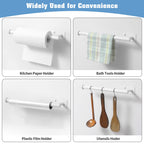 theaoo Under Cabinet Paper Towel Holder for Kitchen, Self-Adhesive, White