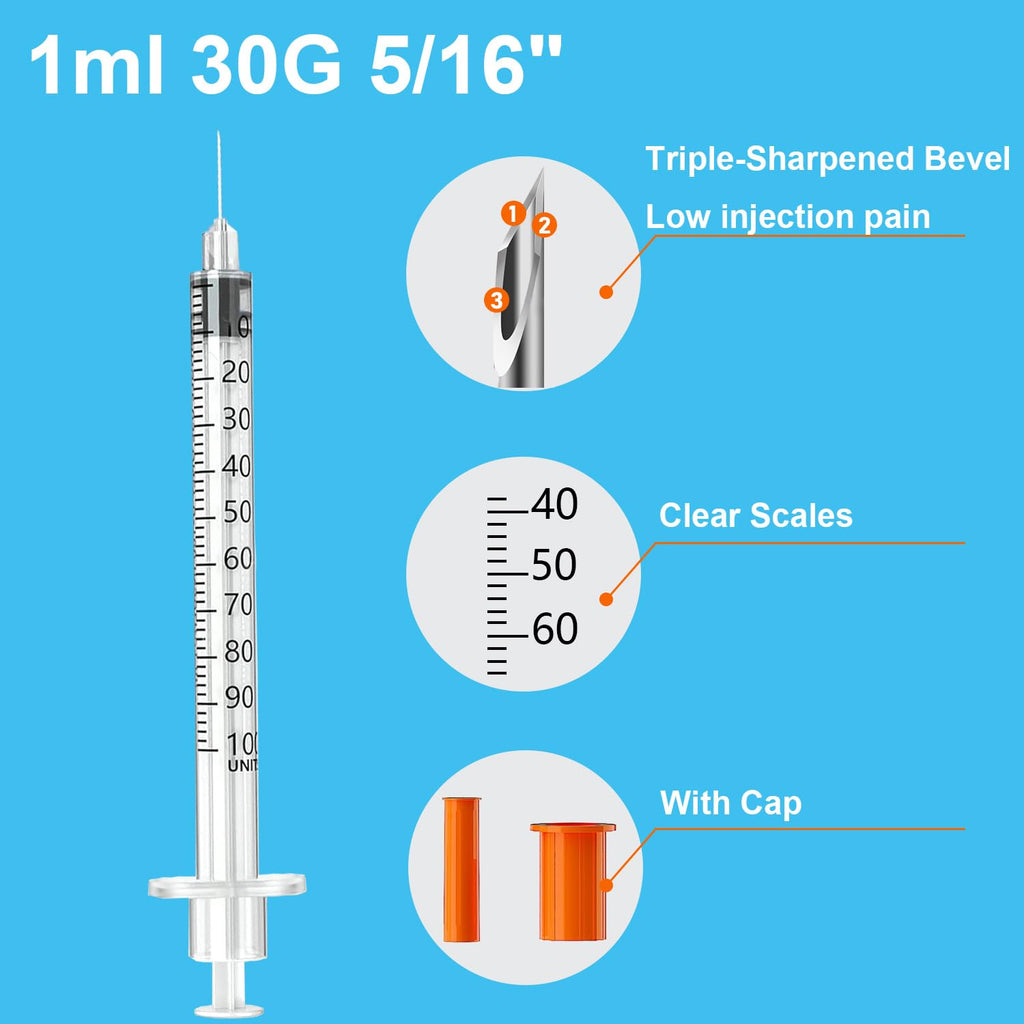 5 Pack 60ml Large Plastic Syringe, Syringe for Liquid, Oral, Scientific Labs, Measurement, Feeding Pets, Glue or Oil or Fluid Applicator, Individual Packaged with Cap (60 ML)