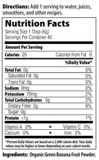 MRM Nutrition Organic Green Banana Powder | Superfoods | High-Fiber | Flour Alternative | Prebiotic Fiber | 40 Servings