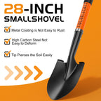 HIGHLIGHT Kids Small Shovel 28Inch Orange Fiberglass D Grip Beach Digging