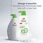 Dove Body Wash with Pump,Revitalizante Cherry & Chia Milk, 3 Count & Body Wash with Pump Refreshing Cucumber and Green Tea Refreshes Skin Cleanser