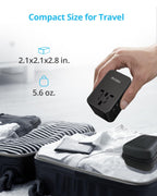 Universal Travel Adapter, VINTAR 75W GaN International Power Adapter with 3 USB C PD and 2 USB A QC, All in One Travel Essentials for UK/EU/USA/AUS, Travel Adapter Worldwide for Laptops Tablets Phones