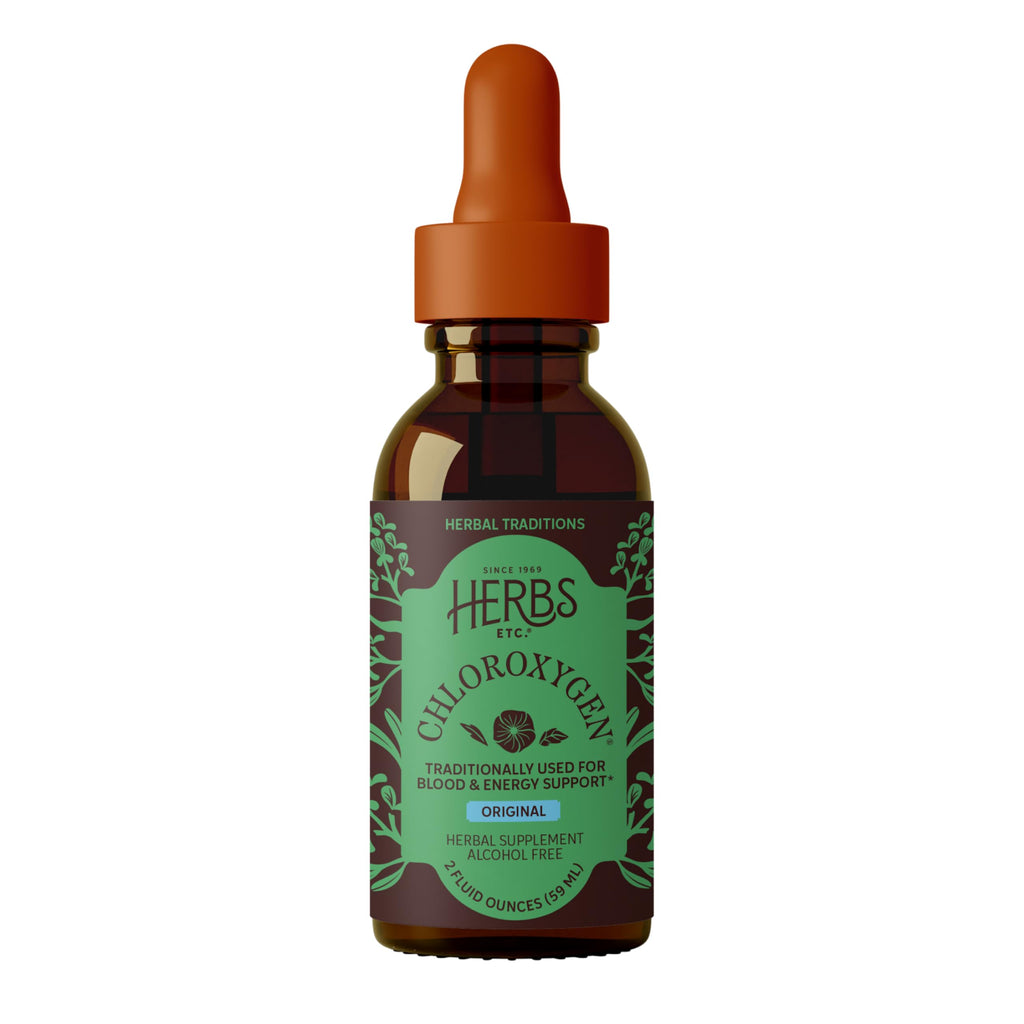 Herbs Etc. ChlorOxygen Chlorophyll Concentrate - Highly-Concentrated Energy Support - Aids Healthy Blood Circulation - Natural Vitality Support - Alcohol-Free - 2 fl oz (About 132 Servings)
