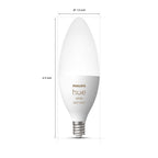 Philips Hue Smart 40W B39 Candle-Shaped LED Bulb - White and Color Ambiance Color-Changing Light - 4 Pack - 450LM - E12 - Control with Hue App - Works with Alexa, Google Assistant and Apple Homekit
