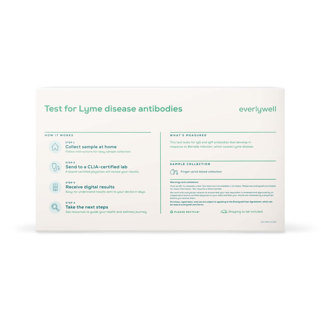 Everlywell Lyme Disease Test - at Home - CLIA-Certified Adult Test - Accurate Blood Analysis - Results Within Days - Not Available in NY, NJ, RI
