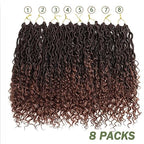 LMZIM 14 inch Goddess Locs Crochet Hair 8 Packs Boho Locs Crochet Braids,Hippie Locs Crochet Hair for Black Women Faux locs Croceht Hair Pre Looped River Locs Crochet Hair with Curly Ends 1B/30