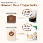 ComSaf Airtight Flour and Sugar Container 2.6Qt & 5.5Qt 3Pack, Wide Mouth