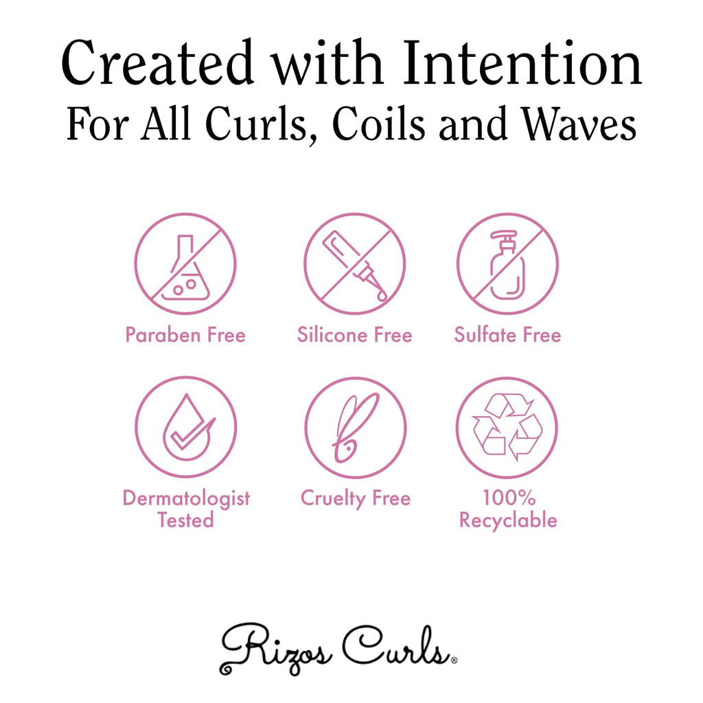 Rizos Curls Curl Defining Cream for Wavy, Curly, Coily Hair – Frizz Control, Defines, Softens, Moisturizes, Adds Shine for 1a–4c Hair Types – Sulfate & Paraben