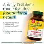 MegaFood MegaFlora Kids Probiotics - 5 Billion CFUs - Non-GMO, Vegetarian, Made Without 9 Food Allergens, Probiotics for Digestive Health- 60 Mini Capsules (60 Servings)