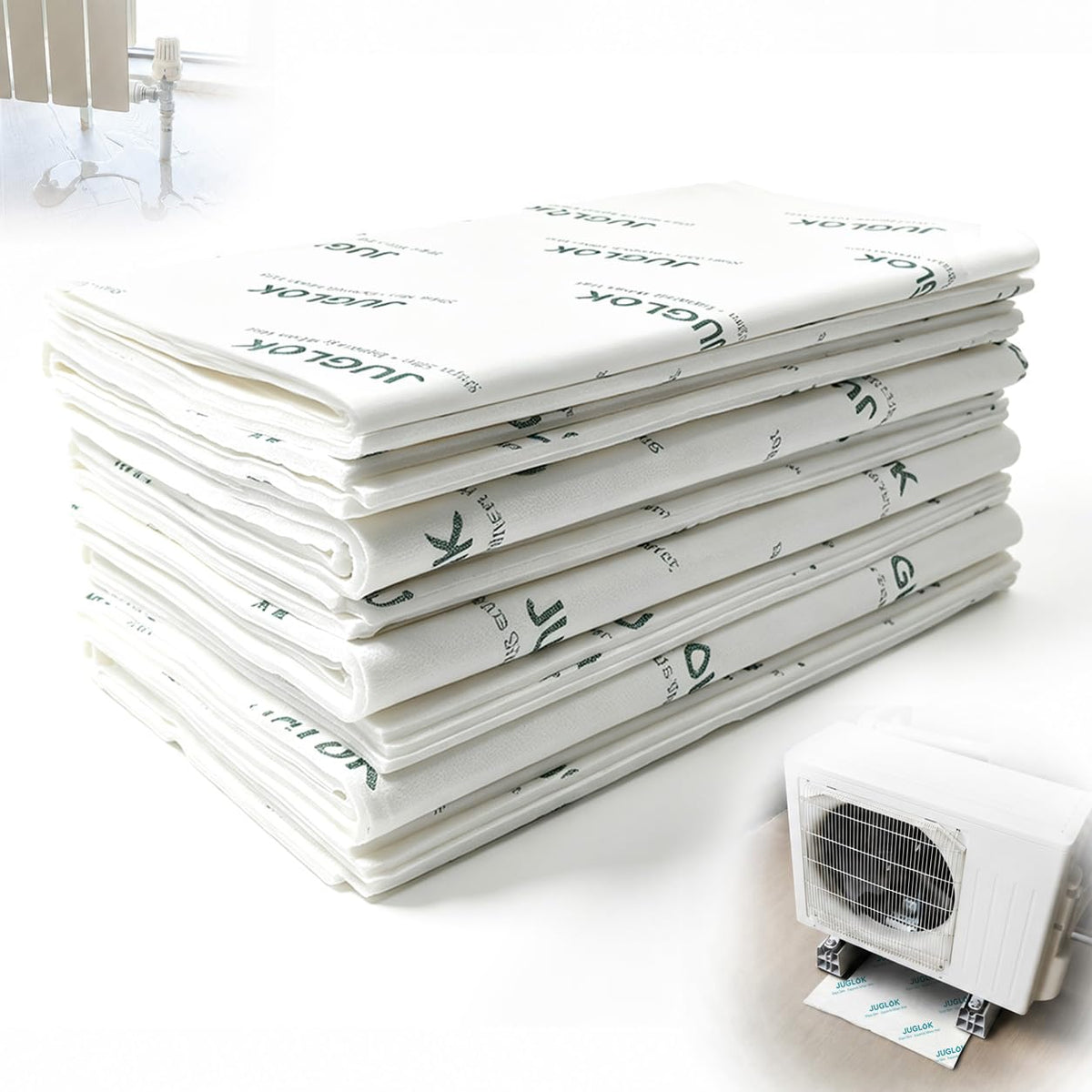 10 Pcs Water Absorbent Mats - 13.8" x 15.8" Reusable Water Absorbing Pads for Home, Kitchen, Garage, and Basement - Hand-Wringable Quick-Dry Water Absorbers (1 Pack, 10 Pcs)