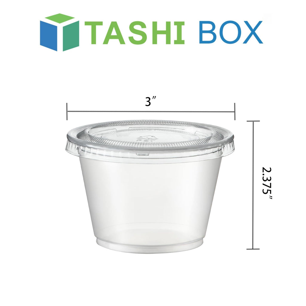 TashiBox 200 Sets-5.5 Ounce Disposable Plastic Jello Shot Cups with Lids, Souffle Portion Cups…