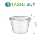 TashiBox 200 Sets-5.5 Ounce Disposable Plastic Jello Shot Cups with Lids, Souffle Portion Cups…