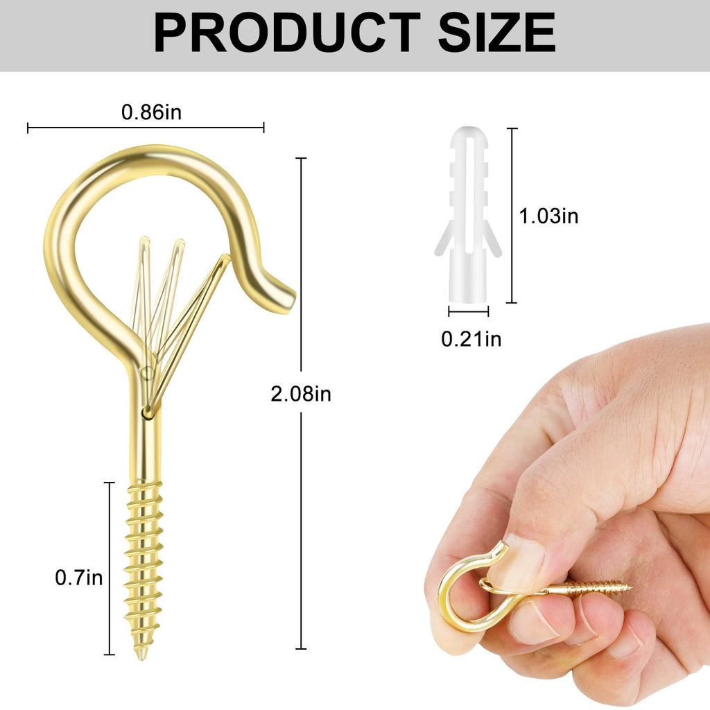 50 PCS Screw Hooks for Outdoor String Lights, Q Hangers String Light Hooks