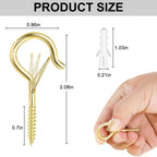 50 PCS Screw Hooks for Outdoor String Lights, Q Hangers String Light Hooks