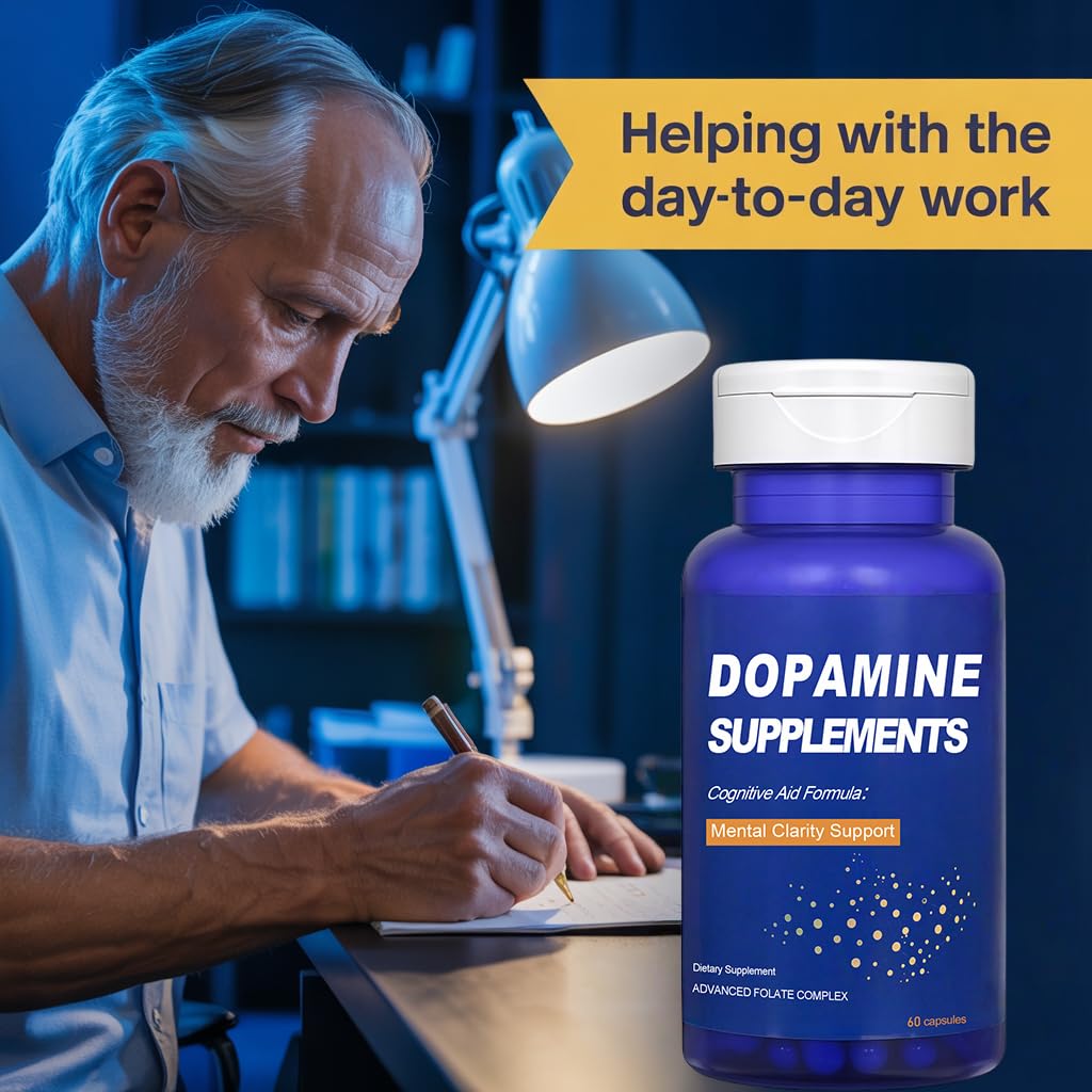CJMJIM Dopamine Brain Food - 60 Veg Capsules | All Natural Neurotransmitter Support for Mental Alertness | Promotes Dopamine Production | Brain Food with L - Phenylalanine, L - Tyrosine (1)