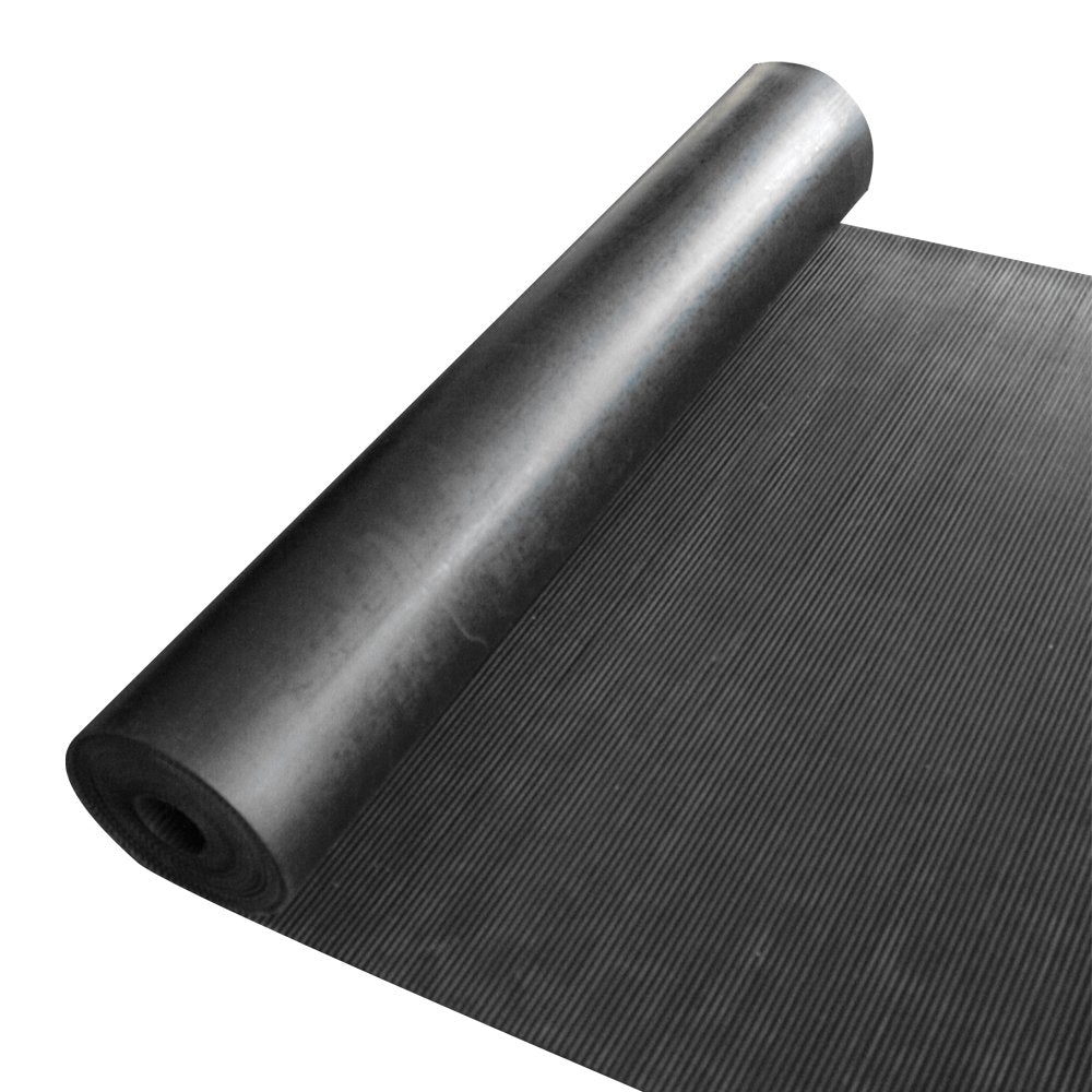Rubber-Cal Ramp Cleat Non-Slip Outdoor Rubber Mats - 1/8" x 3 ft x 8 ft