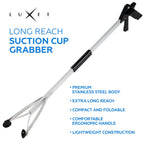 Luxet Reacher Grabber Tool X-Long 80" Aluminum Suction Cup Jaw, Foldable Lightweight Reacher Grabber Pickup Tool, Gripper Grabbers for Elderly Grab it Reaching Tool Trash Picker Grabber (Black)
