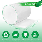 Parts3A Moving Supplies, Foam Wrap Roll 16" Wide x 160' Length, For Protecting Fragile Articles,Furniture,Transportation Packing,Stuffing of Carton,with 60 Fragile Stickers (16"160')