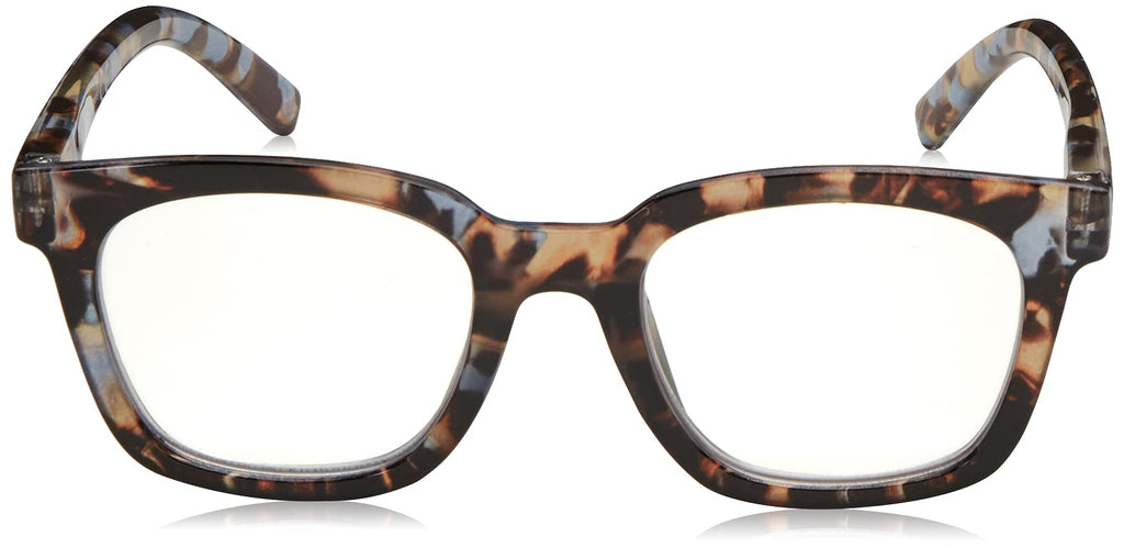 Peepers by PeeperSpecs Women's to The Max Square Light Blocking Reading Glasses, Blue Quartz, 49 + 1.25