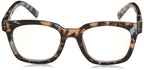 Peepers by PeeperSpecs Women's to The Max Square Light Blocking Reading Glasses, Blue Quartz, 49 + 1.25