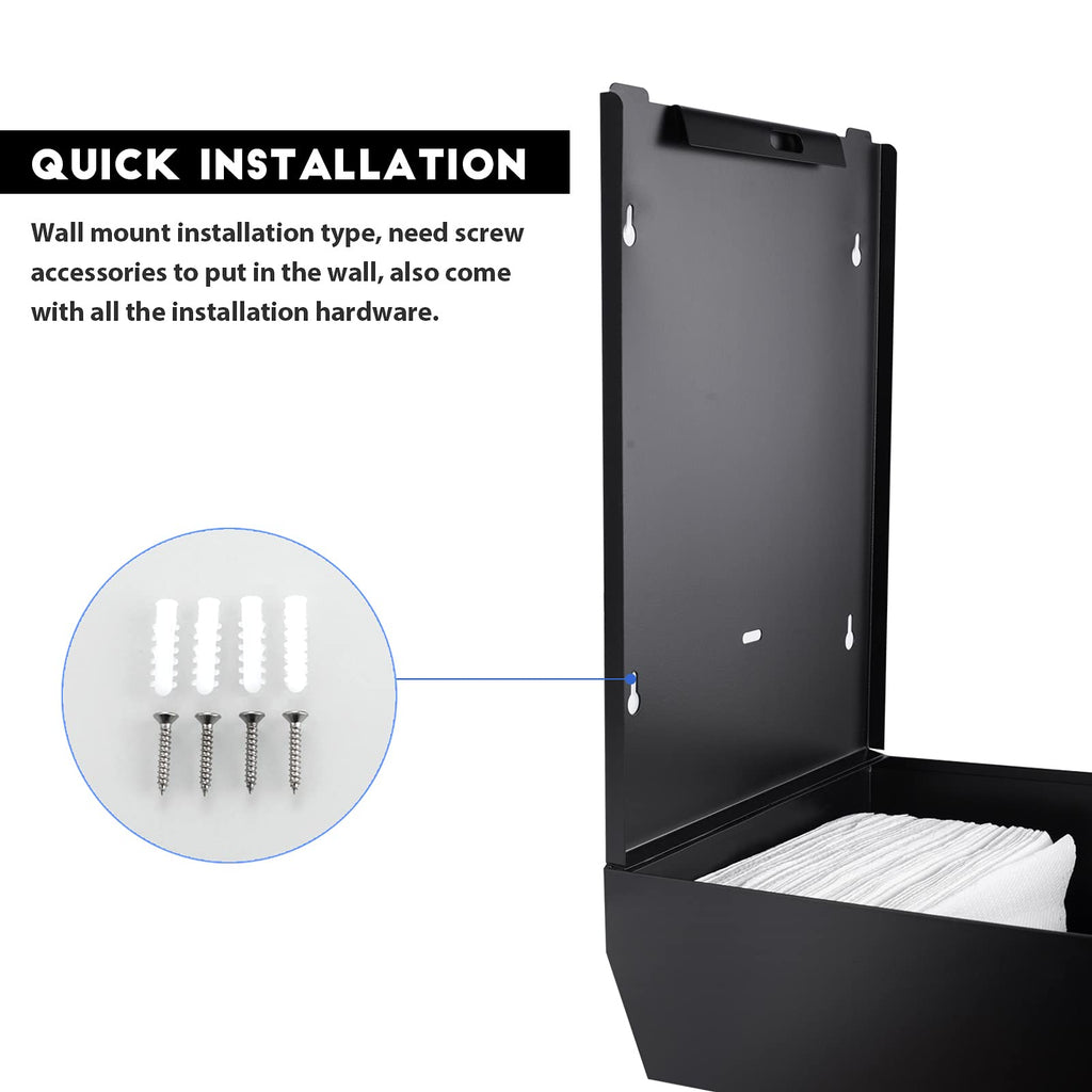 Gorlary Commercial Paper Towel Dispenser Wall Mount, Matte Black