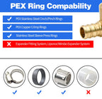 10 Pack Drop Ear Elbow Fittings, PEX 1/2" x 1/2" NPT Female Threaded Adapter Crimp Fitting, Brass, Full Port for PEX pipes in plumbing jobs