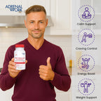 Adrenalwork Adrenal Support Supplement - Organic Ashwagandha Capsules for Stress Relief, Calm Energy & Focus - Adaptogen Blend with Rhodiola & Holy Basil - Men & Women - 60 Capsules