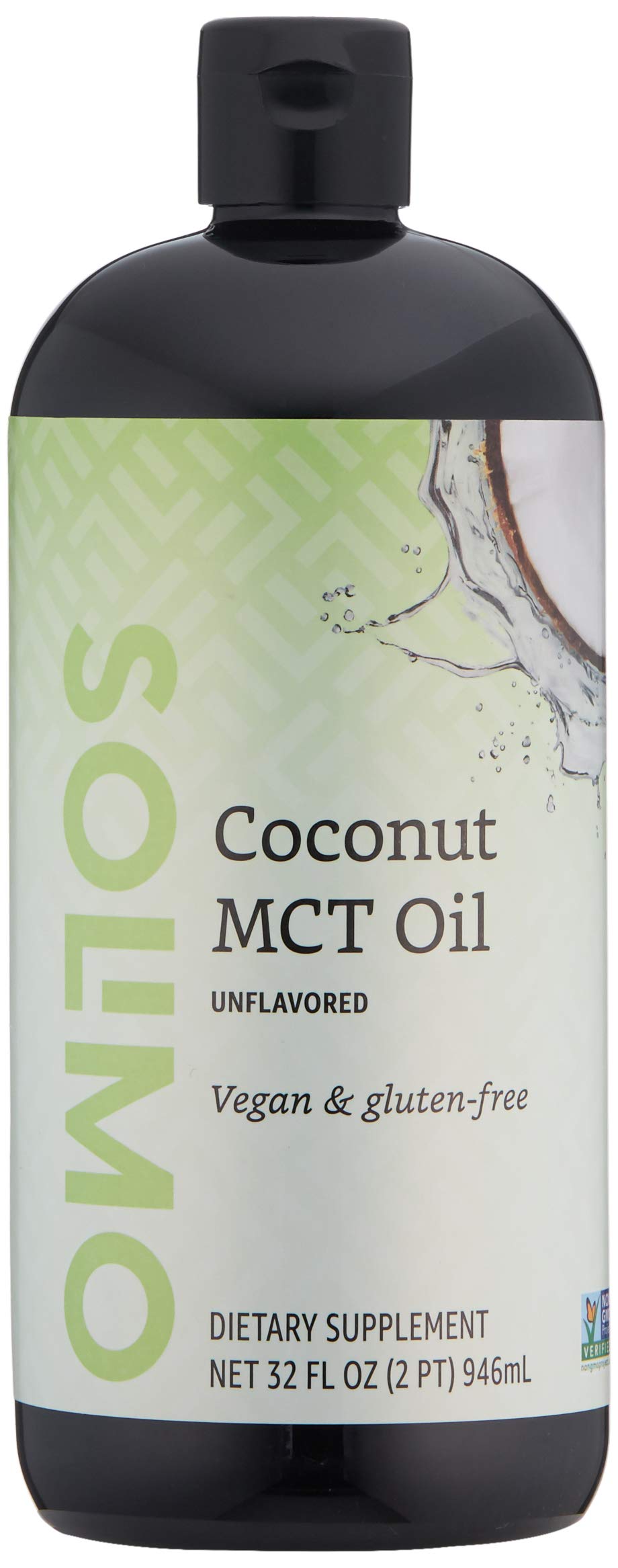 Amazon Brand - Solimo MCT Liquid Coconut Oil, Unflavored, Vegan & Gluten-free, 32 fl oz
