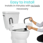Vive Raised Toilet Seat - 5" Portable, Elevated Toilet Seat Riser & Extender - Elongated and Standard Fit Commode Lifter - Bathroom Safety Extender Assists Disabled, Elderly, Seniors, Handicapped