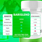 Barislend Capsules, Official Barislend Pink Salt Pills with All Natural Ingredients, Bari-Slend Advanced Formula Vitamin Pills for Health and Wellness Supplement for Men and Women (60 Capsules)