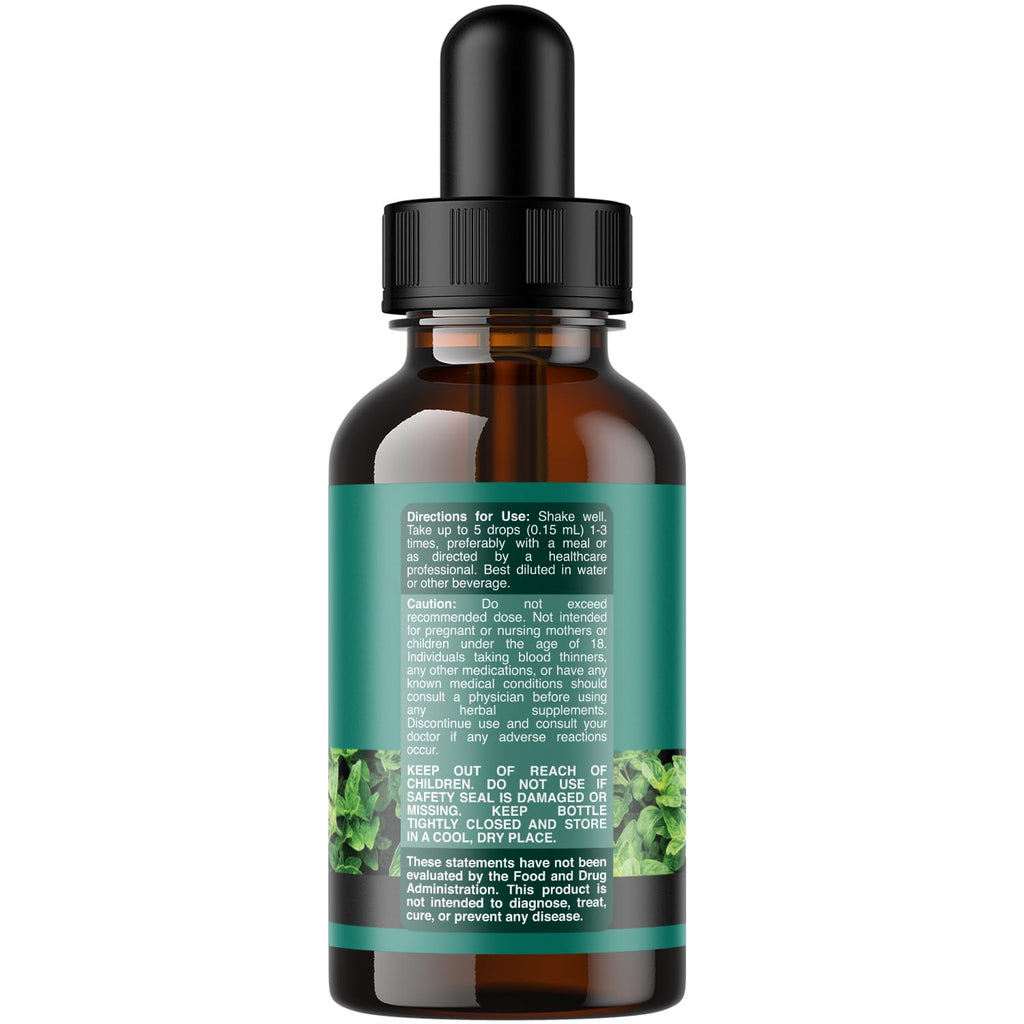 Organic Oregano Oil Drops - Concentrated Liquid Oregano with Carvacrol 60% for Digestion & Immune Support - Liquid Herbal Extract Tincture for Immune Strength & Healthy Intestines - 1 Fl Oz (2 pack)