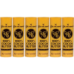 Cococare 100% Cocoa Butter Stick - All-Natural Cocoa Butter Emollient for Ultimate Skin Hydration & Protection - The Yellow Stick - (6 Pack)
