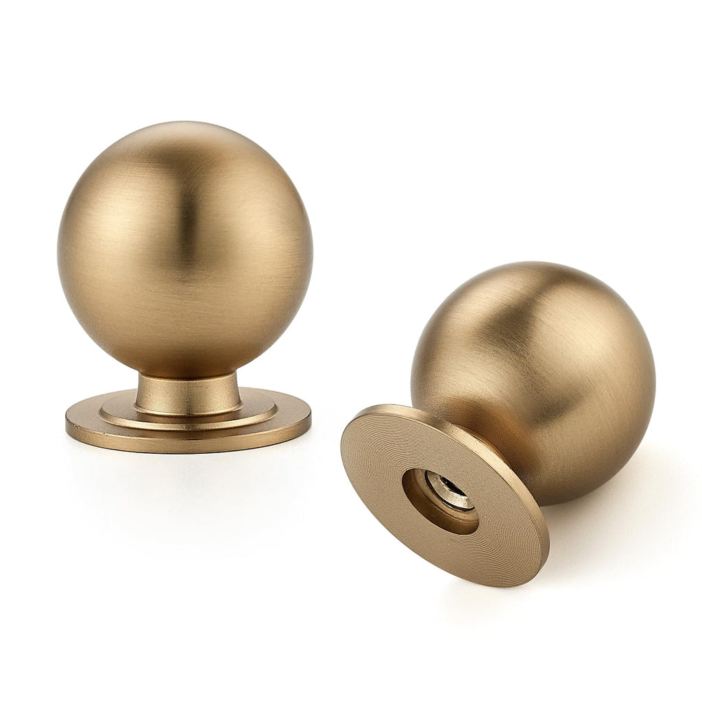 Ravinte Decor Cabinet Knobs, Round Dresser Knobs, Ball Kitchen Cabinet Hardware, 0.95" Diameter (Champagne Bronze, 12 Pack)
