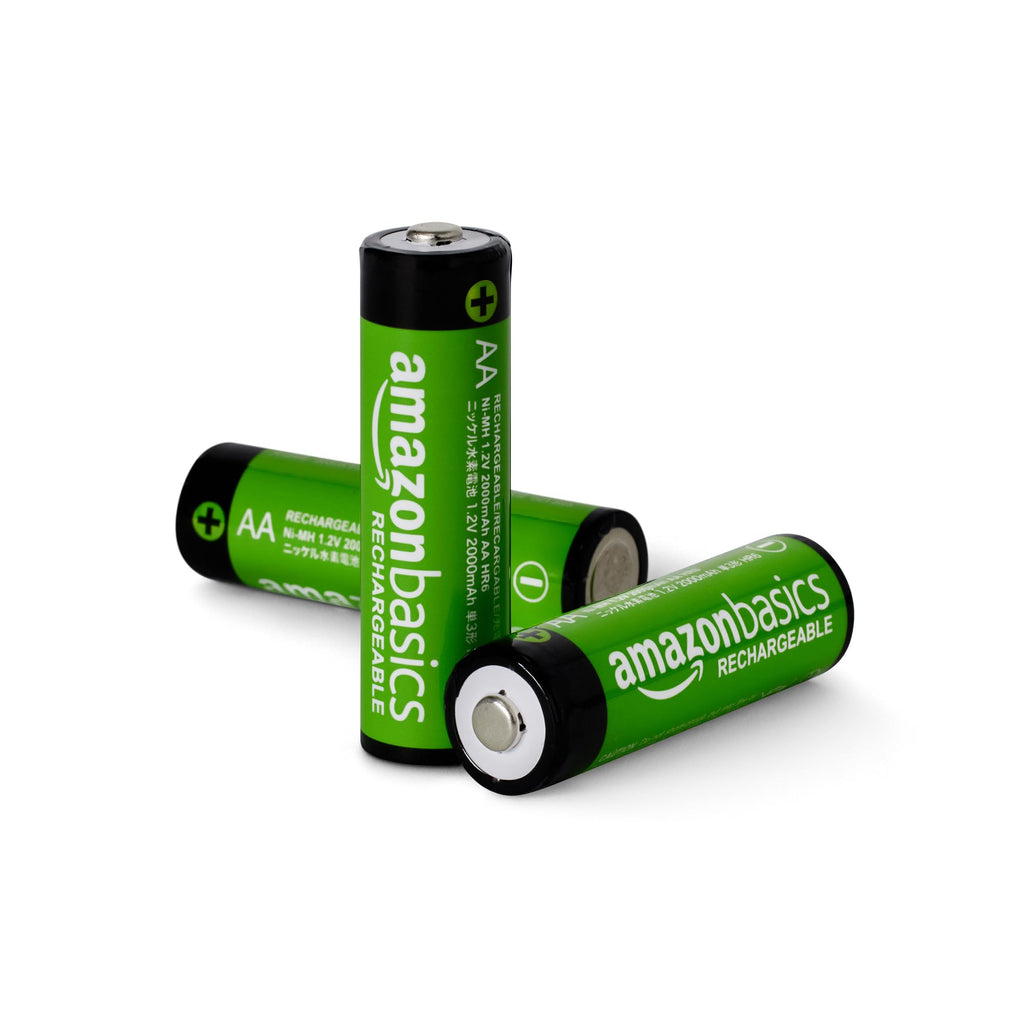 Amazon Basics 16-Pack Rechargeable AA NiMH Batteries, 2000 mAh, 1.2V, Low Self Discharge, Pre-Charged, Recharge up to 1000x Times