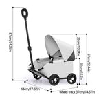 Luxury Pet Stroller, Gray, Foldable Design with Adjustable Canopy,Small Dog Wagon, for Small Dogs and Cats, with Extended Handle