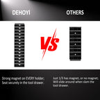 DEHOYI 48 pcs Premium MAGNETIC Modular Wrench Organizer System- Wrench Rack with Metric&SAE Labels, Tool Storage Holder. Gift for mechanics (Black)