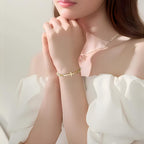 DS Cross Bracelet for Women Gold Bible Verse Stainless Steel Faith Jewelry