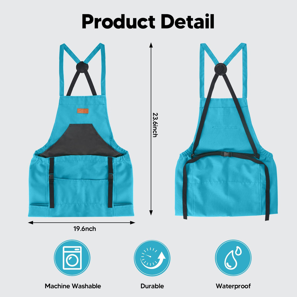 Gardening Apron with Bottom Quick Release Kangaroo Pocket for Women, Men