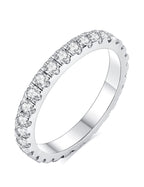 IMOLOVE Moissanite Wedding Band Wedding Rings for Women 925 Sterling Silver Rings with 18K White Gold Plated Eternity Stackable Engagement Ring Anniversary Band Size 6-ET