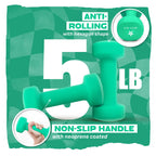Yes4All 5 lbs Dumbbells Neoprene with Non Slip Grip ��� Great for Total Body Workout ��� Total Weight: 10 lbs (Set of 2)