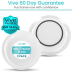 Vive Spill-Proof Scoop Plate, 9" (2 Pack) - Dish with Wall for Disabled, Handicapped, Elderly Adults with Special Needs from Parkinsons, Dementia, Stroke, Tremors with - Non Skid Padded Bottom