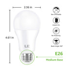 Lepro 100W Equivalent LED Light Bulbs, 14W 1500 Lumens Daylight White 5000K Non-Dimmable, A19 E26 Standard Base, 10000 Hour Lifetime, Pack of 3