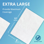 WhyWorry Ultra Thick Bathing Wipes for Adults Rinse Free, Large Body Wipes for Women, Men, Elderly Care & Cleaning, 8" x 12" Disposable Shower Washcloths for Gym & Camping, Fresh Scent, 100 Count
