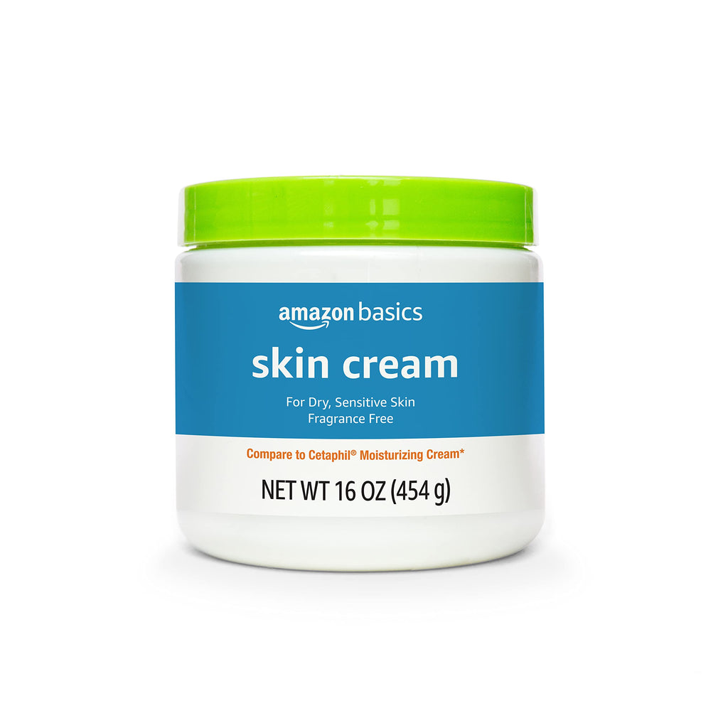 Amazon Basics Ultra Moisturizing Skin Cream for Dry & Sensitive Skin, Dermatologist Tested, Fragrance Free, Not Tested on Animals, Made in USA, 16 Ounce, 4-Pack (Previously Solimo)