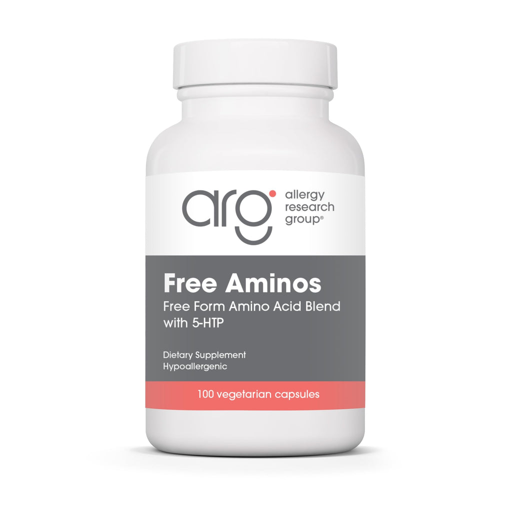 ARG Free Aminos - Free Form Amino Acid Complex with 5-HTP - Essential Amino Acids for Muscle & Neuro Support - Vegetarian Capsules - 50 Servings - 100 Count