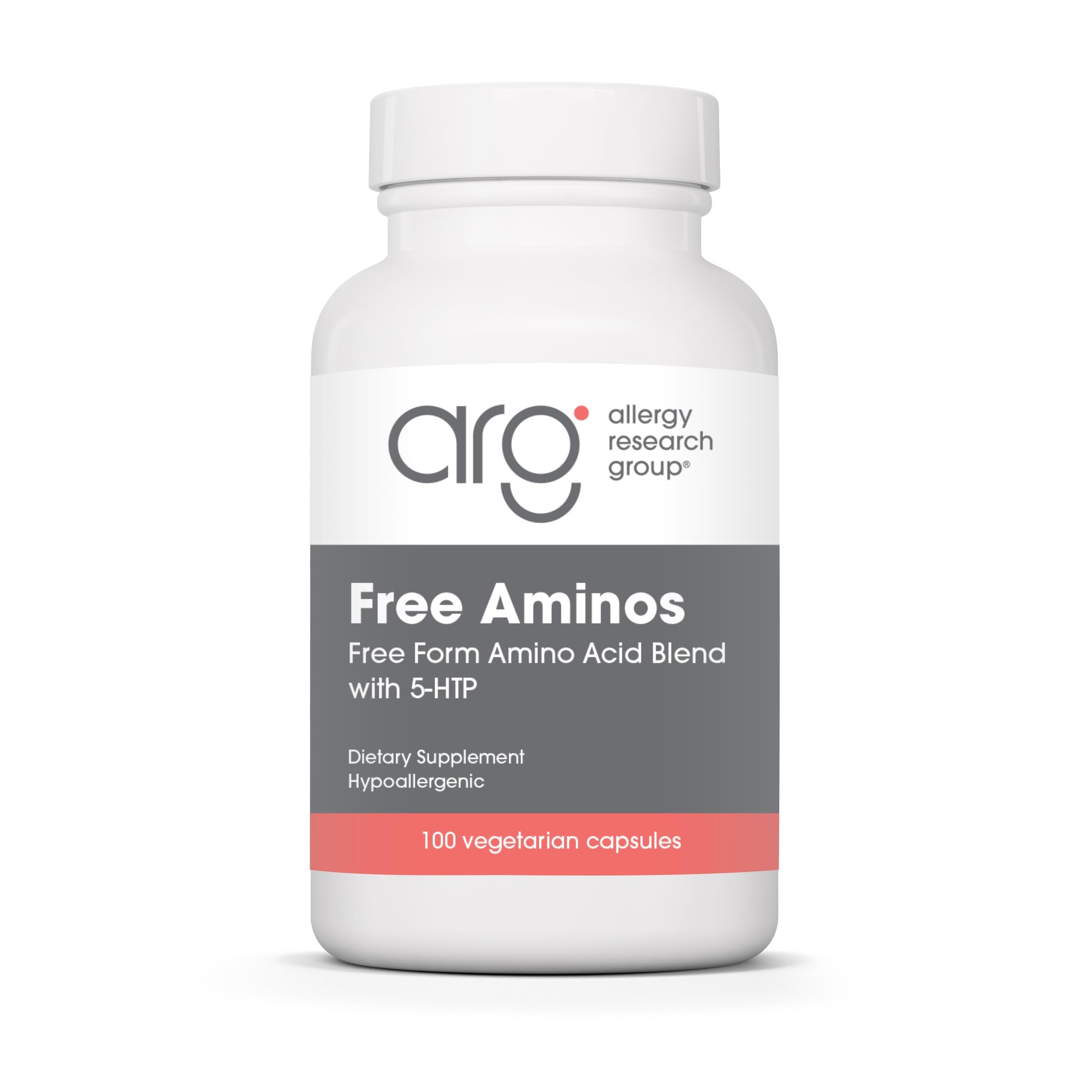 ARG Free Aminos - Free Form Amino Acid Complex with 5-HTP - Essential Amino Acids for Muscle & Neuro Support - Vegetarian Capsules - 50 Servings - 100 Count