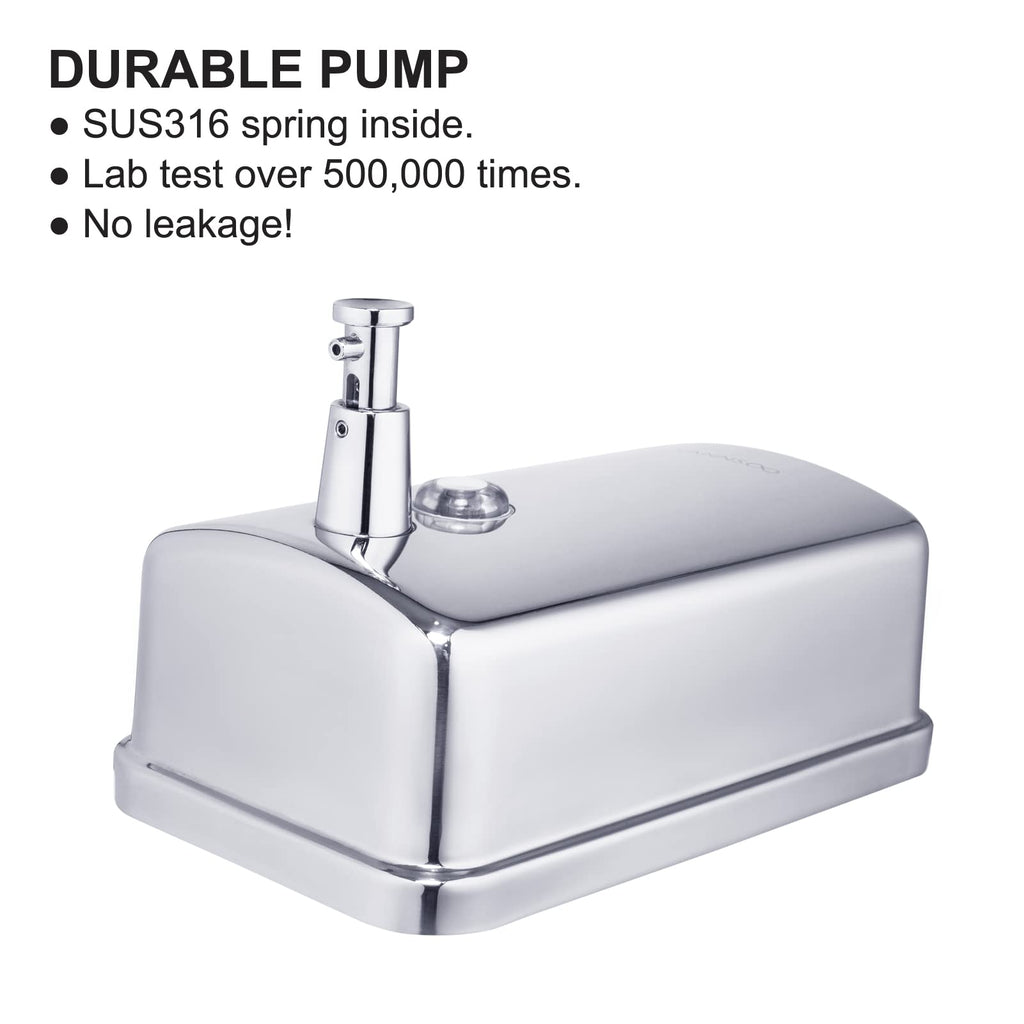 VANNSOO Commercial Soap Dispenser Wall Mount Stainless Steel, 37 fl.oz.
