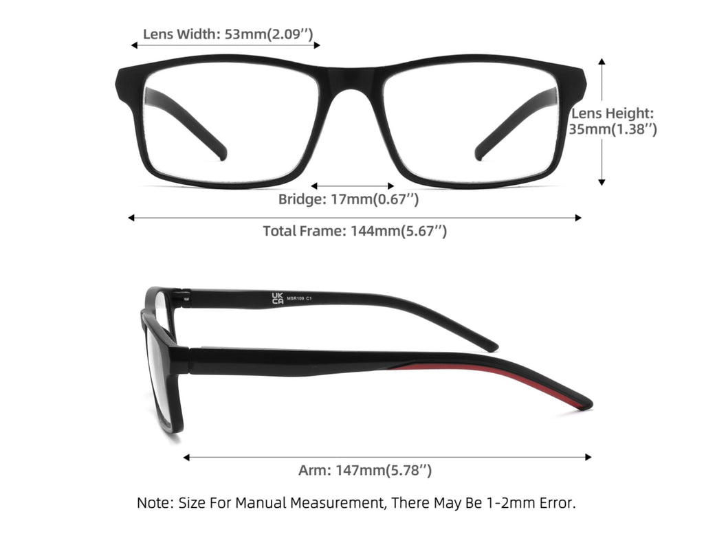 MODFANS Reading Glasses Men Readers 4 Pack,Blue Light Blocking Reading Glasses Anti Glare/Eye Strain Filter UV,Rectangular Unisex Lightweight Frame Comfortable Spring Hinge Eyeglasses 1.75