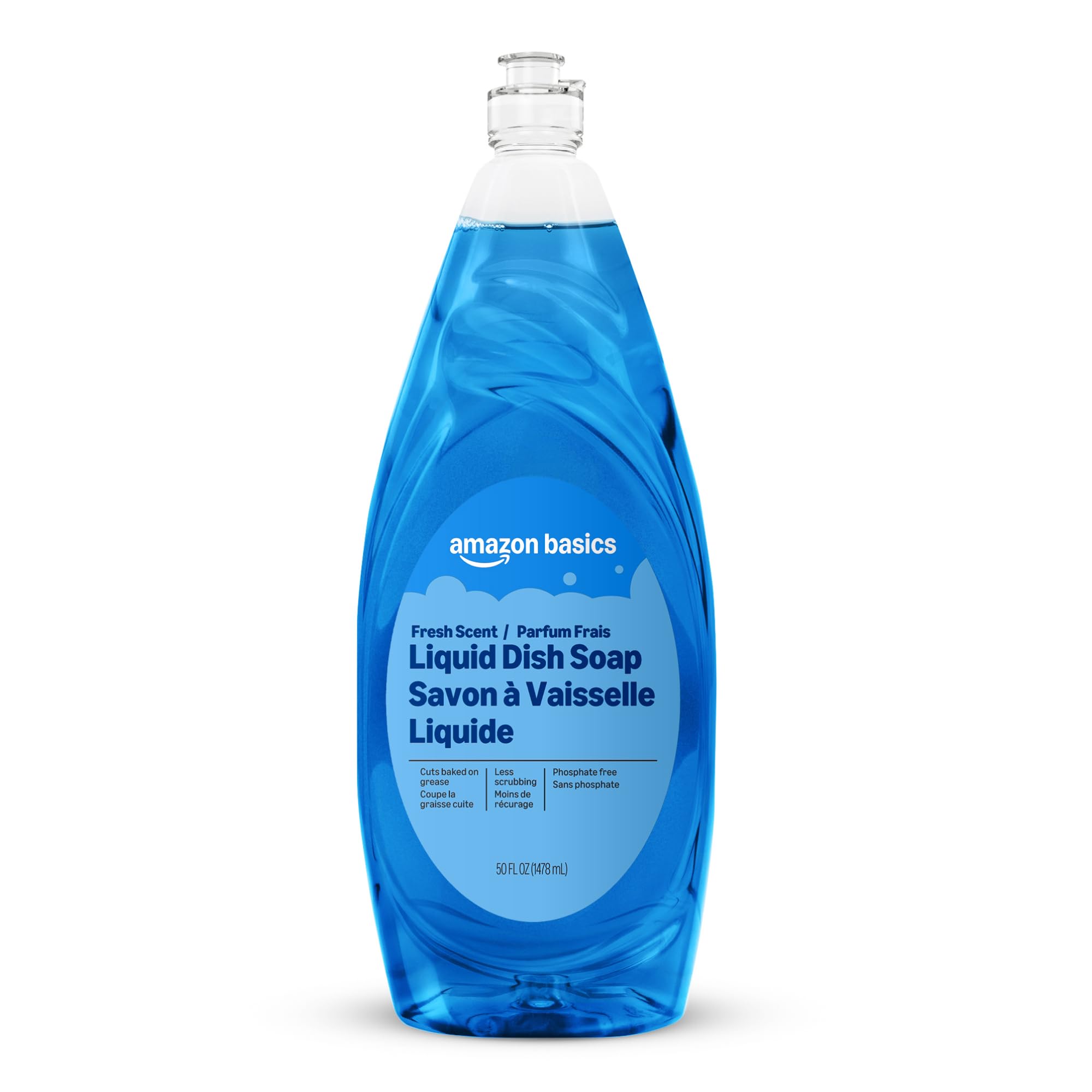 Amazon Basics Dish Soap, Fresh Scent, 50 fl oz, Pack of 1, Packaging May Vary